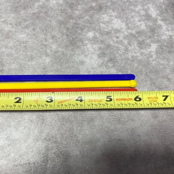 Colorful Plastic Stir Sticks Red Yellow & Blue 6" Long Bulk Set For Parties - Picture 5 of 5